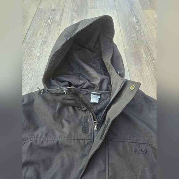 Champion men's coat black hooded big pockets, chest pocket zip up with velcro L - Picture 5 of 10
